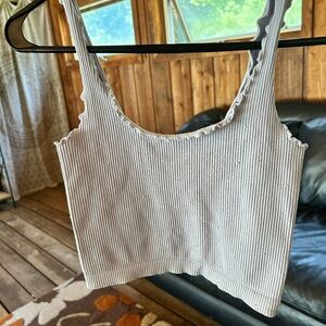 Zenana Outfitters Ribbed Cream Tank Top